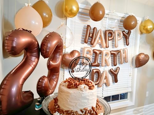 40 Inch Number 0 Balloon - Dark Brown Birthday Decorations for Party