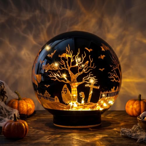 Halloween Rotating Lamp with Timer - Spooky Figurine Light - Halloween