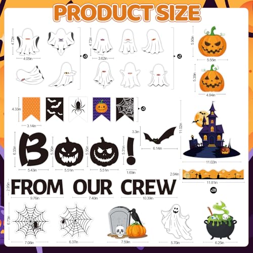 Halloween Ghost Bulletin Board Decorations Set - Classroom Wall Decor, Photo Cutouts & Borders - Ghost Variation