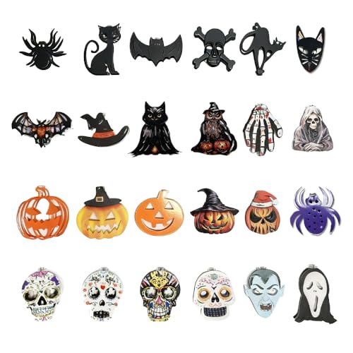 24PCS Halloween Tree Decorations Ornaments - Spiders, Bats, Skulls, Ghosts & More