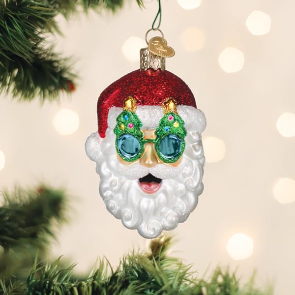 Santa Glass Ornament with Shades - Handcrafted Christmas Tree Decoration
