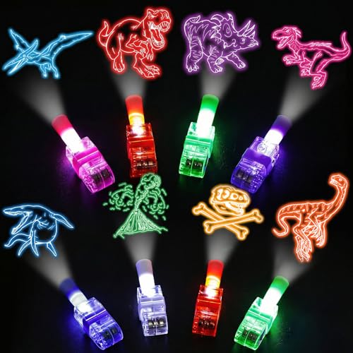 Dinosaur LED Finger Lights - Kids Party Favors with 8 Dinosaur Designs - Variation: Dinosaur