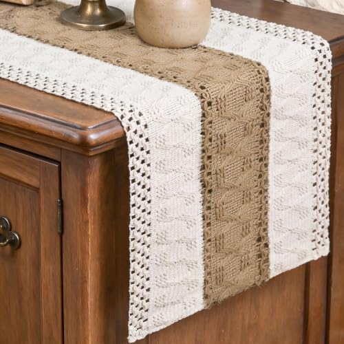 Linen Farmhouse Rustic Table Runner 12x36 Inch - Artoid Mode