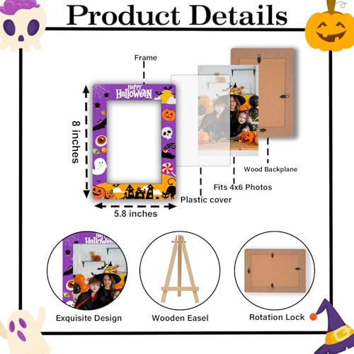 Halloween Picture Frame 4x6 Spooky Ghost Pumpkin Gift - Halloween 7 Variation