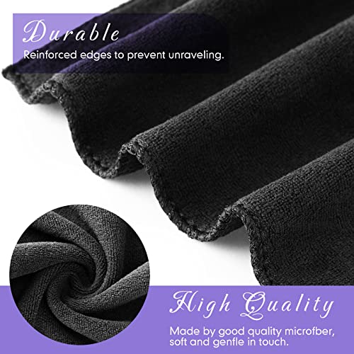 Microfiber Makeup Remover Towels - 48 Pack, 12x12 Inches Reusable Face Cloths - Black