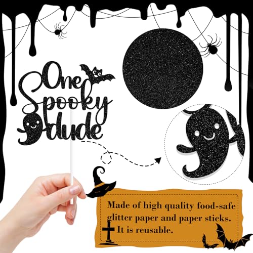Halloween First Birthday Cake Topper Ghost Bat Ghouls Party Decorations