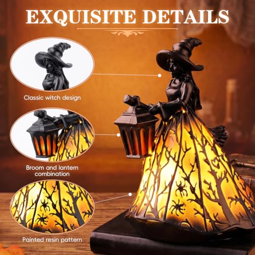 Halloween Witch Lamp Gothic LED Night Light Table Lamp Decor