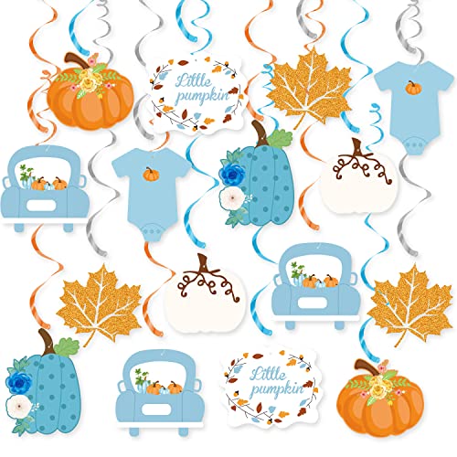 Fall Pumpkin Hanging Decorations for Baby Shower and Party - 20 Pack