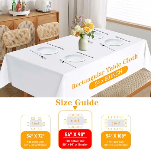 Rectangular Table Pad Protector 90x54 Inches Waterproof Heat-Resistant Vinyl with Flannel Backing