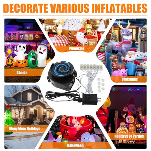 LED Inflatable Air Blower Fan with Light String for Holidays and Parties