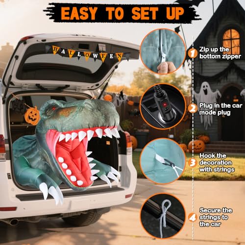Inflatable Dinosaur Car Decoration Kit for Trunk or Treat - Dinasaur Variation