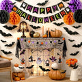 Halloween Indoor Decoration Set with Lanterns, Banners, Spiderweb Table Runner & Bat Stickers