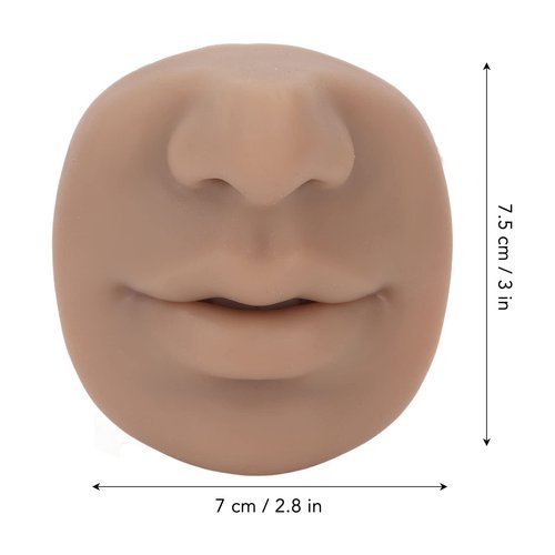Piercing Training Model, Practice Piercing Tool for Face and Nose with Realistic Skin Texture Reusable Nose Display for Salon Training Body Piercing Education Face Piercing Practice (Dark Skin Tone)