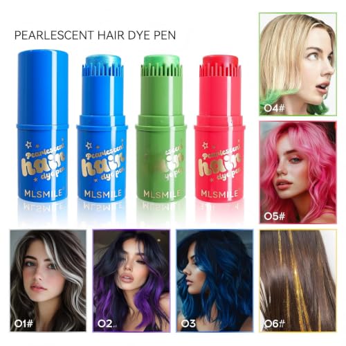 Pearlescent Hair Chalk Comb - Temporary Washable Hair Color for Girls - 02#