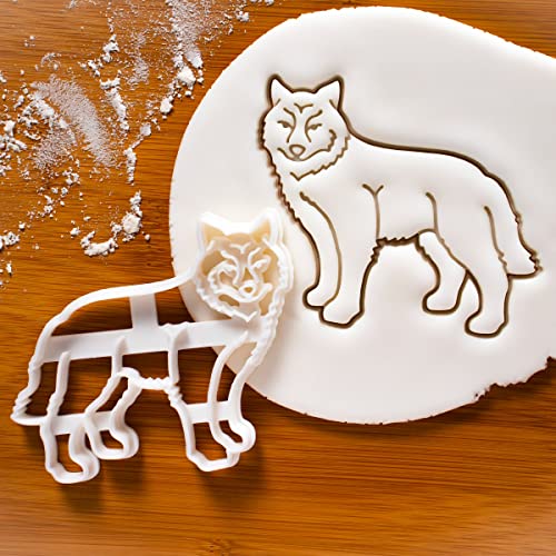 Set of 2 Wolf Cookie Cutters - Face and Body 3D Printed Baking Tools