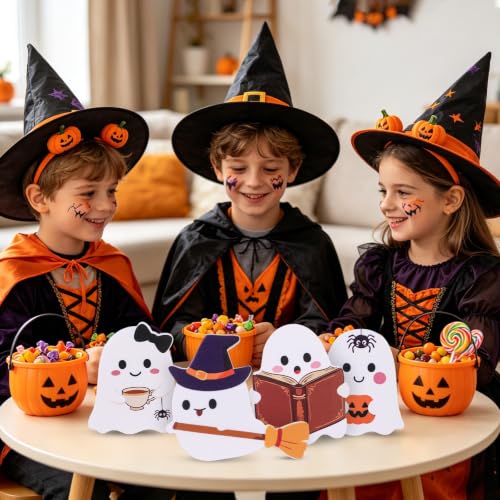Halloween Ghost Tiered Tray Decor Set - Cute Indoor Tabletop Spooky Decorations