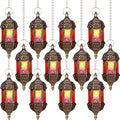 12 Pack Moroccan Hexagon Candle Lanterns - Hanging Indoor Outdoor Decor