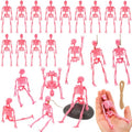 Pink Halloween Mini Skeletons - 24 Posable Hanging Decor, 6 Inch