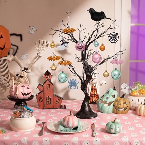 Halloween Ghost Tree Ornaments Set - Shatterproof Hanging Decorations, 40 Pieces