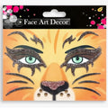 Animal Face Glitter Tattoos - Lion Variation, 2 Sheets Halloween Costume Accessories