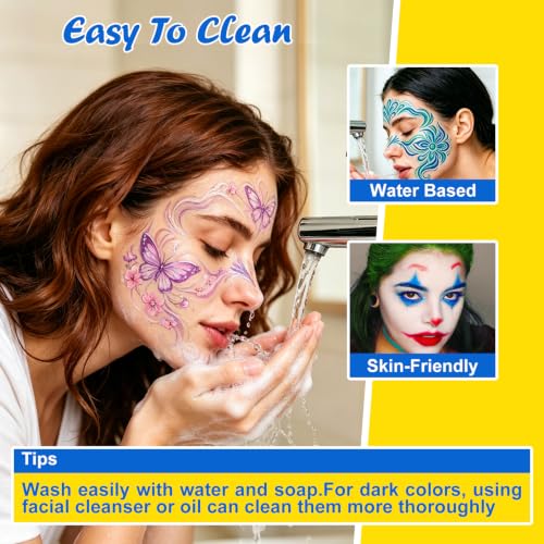 Kids Face Body Paint Set - 4 Colors Water-Based Face Painting Kit, 6.76 Oz