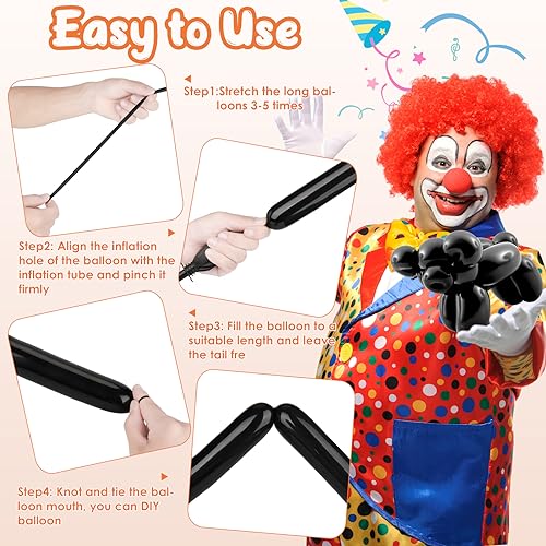 Black 100Pcs Long Balloons for Twisting Animal Models Party Decorations
