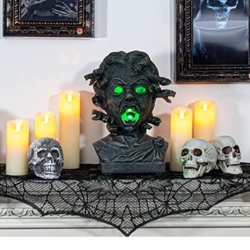 12 Inch Animated Medusa Bust Halloween Decoration with Lights and Sound - Snake Head Variation