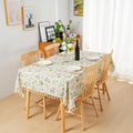 Large Boho Floral Tablecloth 55×102 Inch Cotton Linen Rectangular Cover with Tassels - Pastel Floral Multi