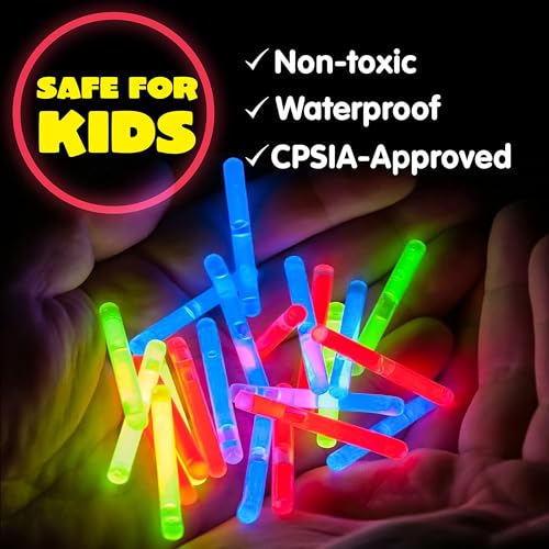 Mini Glow Sticks Set - 400 Count, 1.7 Inch Multi-Color Glow in Dark Party Favors - Variation of THIS Listing