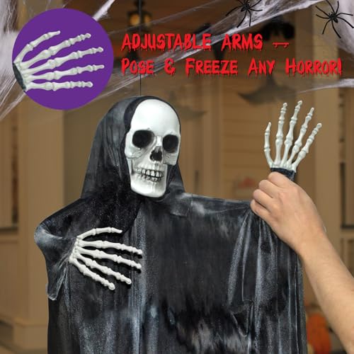 Halloween Hanging Skeleton Decorations Set - Indoor Outdoor Spooky Decor, 3 Pack