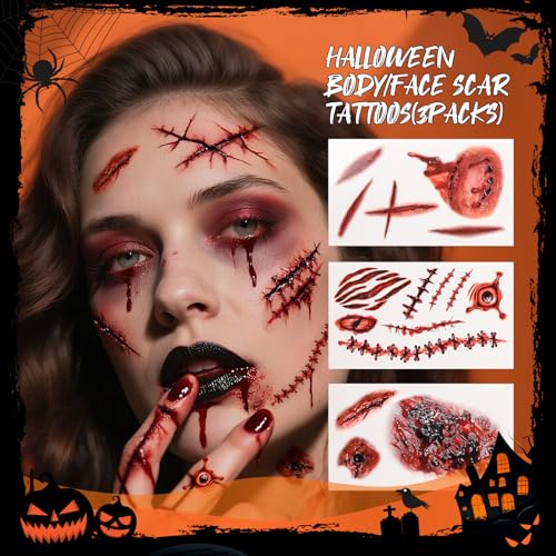 Halloween Goth Makeup Brush Set - 5PCS with Eyeshadow Palette & Accessories - Variation of THIS listing