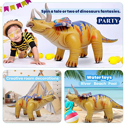 Inflatable Dinosaur Party Decorations Set - Triceratops, Ceratosaurus & Brachiosaurus for Kids Birthday