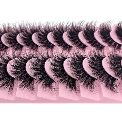 Wispy Mink Lashes Fluffy Cat Eye Fake Strips - 18mm Dramatic 3D Faux Mink