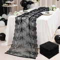 Black Lace Table Runners 30x120 Inches - 6 Pack Elegant Wedding Decor
