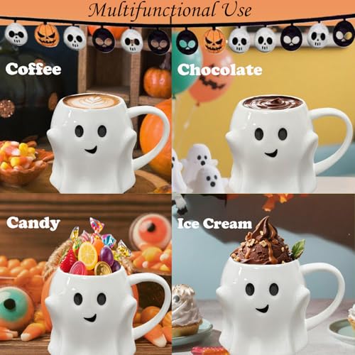 Halloween Ghost Mug 3D Cute Ghostface Ceramic Coffee Cup - White Variation