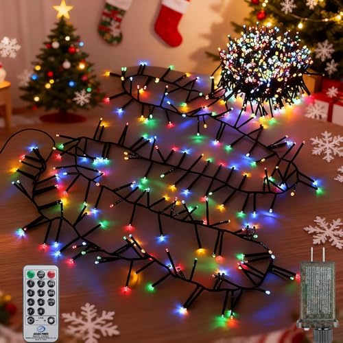 Multicolor Christmas Cluster String Lights 52FT 800 LEDs Indoor Outdoor