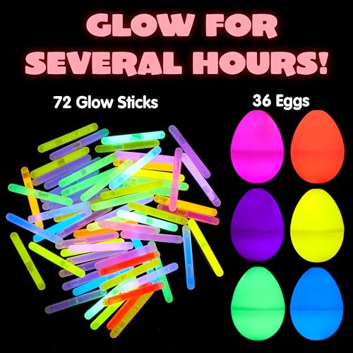 Easter Egg & Glow Stick Set - 200pcs Eggs + 300pcs Glow Sticks, Party Favors & Hunt Supplies - Variation of THIS listing