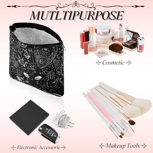 Gothic Makeup Bag Set - 6 Spooky Halloween Purse Gift for Women