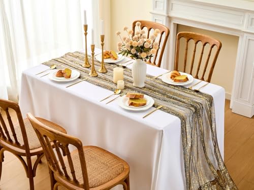 Black 10FT Shimmering Gauze Table Runner for Wedding & Party Decor - Variation of THIS listing