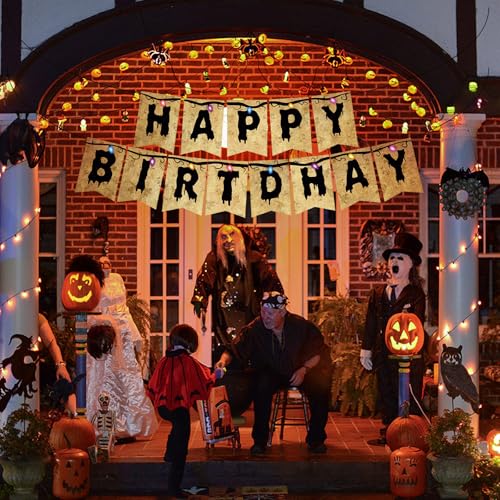 Happy Birthday Banner - Black S Party Decorations for Boys Girls Baby