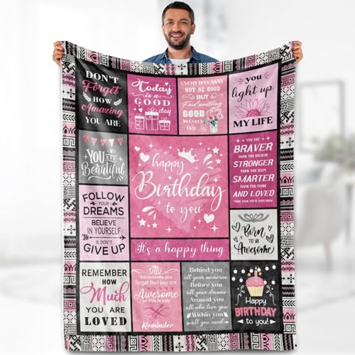 Mother's Day Birthday Gift Blanket - Soft Cozy Flannel Throw 50x60 Inches - Her Sister Wife Variation of THIS listing
