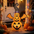 Outdoor 3-Tier Lighted Jack-O-Lantern Pumpkin Halloween Decor