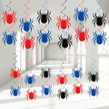 72pcs Super Theme Hero Hanging Swirl Decorations Spider Web Party Supplies