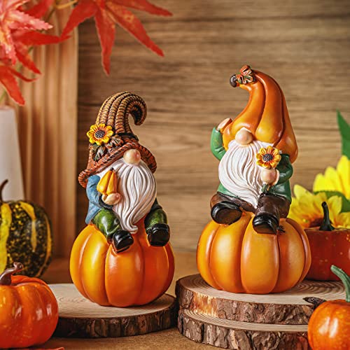 Fall Gnome Figurines Set - Pumpkin Decor for Thanksgiving & Halloween
