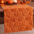 Caramel Fall Table Runner with 3D Pumpkin Decor - 13x72 Inch Autumn Thanksgiving