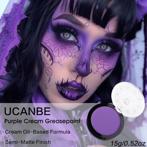 Purple Face & Body Paint Makeup Kit - Non-Toxic Halloween Cosplay & SFX