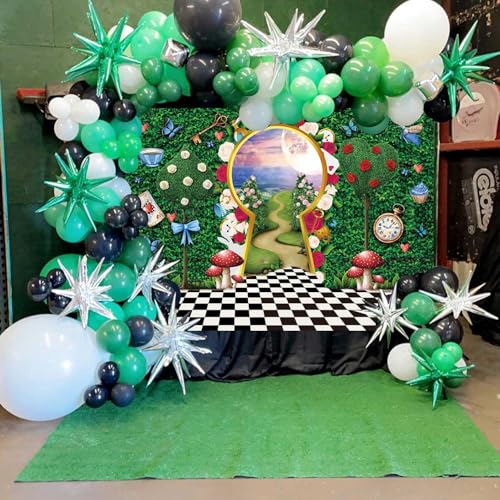 10x8FT Fairy Tale Castle Backdrop for Photography Kids Baby Shower Birthday Photo Props - Green Rabbit & Leaf Design