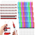 Halloween Blood Bags for Drinks 50 Sets Fake IV Bags with Syringes & Stickers - Variation of 100