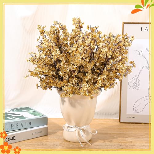Artificial Golden Baby's Breath Flowers - 21 Stems Fall Wedding & Decor
