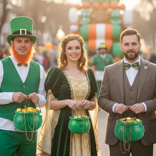 Green Cauldron Pot of Gold Set - 2 Pcs St. Patrick's Day Decorations
